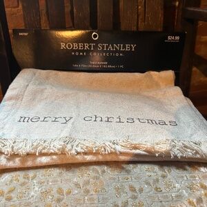 MERRY CHRISTMAS Table Runner  14 x 72 NWT by Robert Stanley